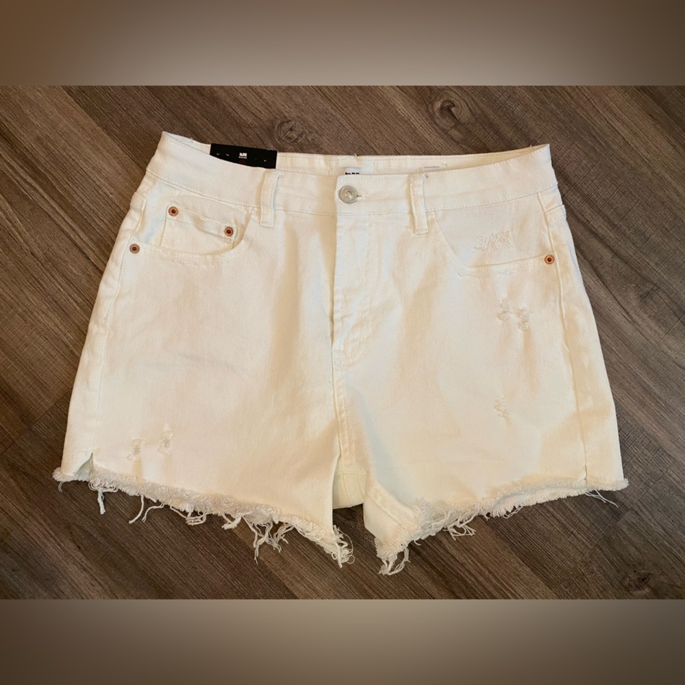 L&M white Distressed Jean Shorts